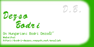 dezso bodri business card